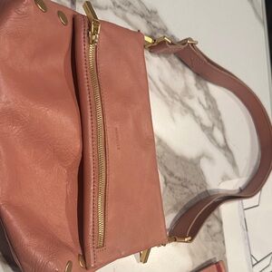 Hammitt Blush Leather Shoulder Bag with Gold Accents